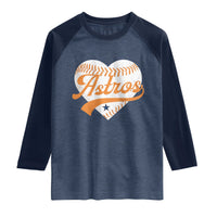 Retro Astro Script Name Raglan Shirt Baseball Heart Vintage Sports Fans