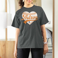 Retro Astro Script Name T Shirt For Women Baseball Heart Vintage Sports Fans