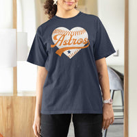 Retro Astro Script Name T Shirt For Women Baseball Heart Vintage Sports Fans