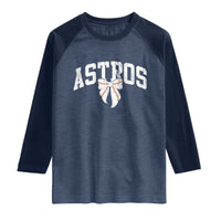 Retro Astro Varsity Name Raglan Shirt Baseball Coquette Bow