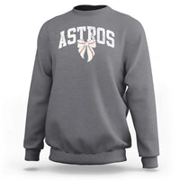Retro Astro Varsity Name Sweatshirt Baseball Coquette Bow