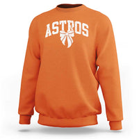 Retro Astro Varsity Name Sweatshirt Baseball Coquette Bow