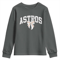 Retro Astro Varsity Name Youth Sweatshirt Baseball Coquette Bow