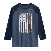 Vintage Astro Raglan Shirt Last Name Baseball American Flag Retro Style 70s 80s 90s