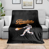 Houston Clutch City Throw Blanket Astronaut Baseball Player In Space
