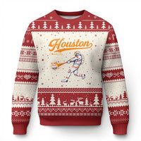 Houston Clutch City Ugly Christmas Sweater Astronaut Baseball Player In Space