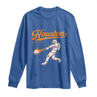 Houston Clutch City Long Sleeve Shirt Astronaut Baseball Player In Space