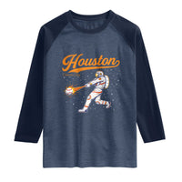 Houston Clutch City Raglan Shirt Astronaut Baseball Player In Space