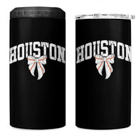 Retro Houston 4 in 1 Can Cooler Tumbler Baseball Coquette Bow Varsity Vintage Sports 80s 90s