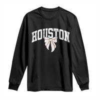 Retro Houston Long Sleeve Shirt Baseball Coquette Bow Varsity Vintage Sports 80s 90s