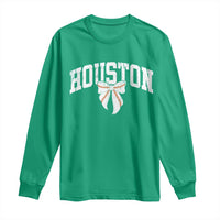 Retro Houston Long Sleeve Shirt Baseball Coquette Bow Varsity Vintage Sports 80s 90s