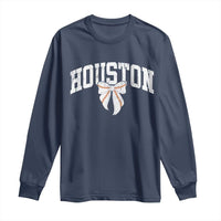 Retro Houston Long Sleeve Shirt Baseball Coquette Bow Varsity Vintage Sports 80s 90s