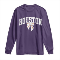 Retro Houston Long Sleeve Shirt Baseball Coquette Bow Varsity Vintage Sports 80s 90s
