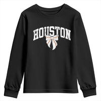Retro Houston Youth Sweatshirt Baseball Coquette Bow Varsity Vintage Sports 80s 90s