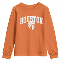 Retro Houston Youth Sweatshirt Baseball Coquette Bow Varsity Vintage Sports 80s 90s