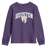 Retro Houston Youth Sweatshirt Baseball Coquette Bow Varsity Vintage Sports 80s 90s