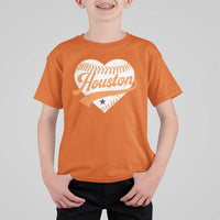 Houston Clutch City T Shirt For Kid Baseball Heart Varsity Script Vintage Sports Fans