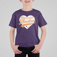 Houston Clutch City T Shirt For Kid Baseball Heart Varsity Script Vintage Sports Fans