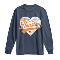 Houston Clutch City Long Sleeve Shirt Baseball Heart Varsity Script Vintage Sports Fans