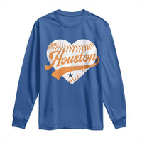 Houston Clutch City Long Sleeve Shirt Baseball Heart Varsity Script Vintage Sports Fans