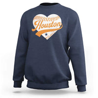 Houston Clutch City Sweatshirt Baseball Heart Varsity Script Vintage Sports Fans