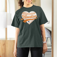Houston Clutch City T Shirt For Women Baseball Heart Varsity Script Vintage Sports Fans