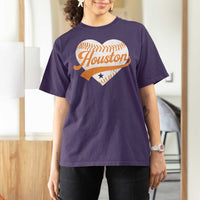 Houston Clutch City T Shirt For Women Baseball Heart Varsity Script Vintage Sports Fans