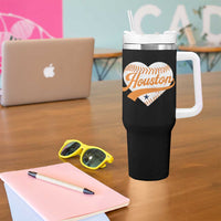 Houston Clutch City Tumbler With Handle Baseball Heart Varsity Script Vintage Sports Fans