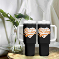 Houston Clutch City Tumbler With Handle Baseball Heart Varsity Script Vintage Sports Fans