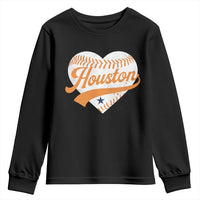 Houston Clutch City Youth Sweatshirt Baseball Heart Varsity Script Vintage Sports Fans