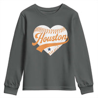 Houston Clutch City Youth Sweatshirt Baseball Heart Varsity Script Vintage Sports Fans
