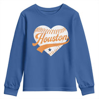 Houston Clutch City Youth Sweatshirt Baseball Heart Varsity Script Vintage Sports Fans