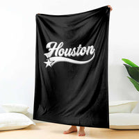 Retro Houston Throw Blanket Varsity Script Vintage Sports Jersey Style 80s 90s
