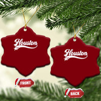 Retro Houston Ceramic Ornament Varsity Script Vintage Sports Jersey Style 80s 90s