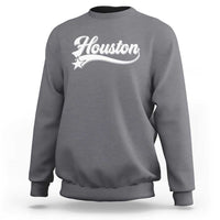 Retro Houston Sweatshirt Varsity Script Vintage Sports Jersey Style 80s 90s