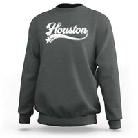 Retro Houston Sweatshirt Varsity Script Vintage Sports Jersey Style 80s 90s