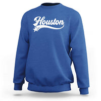 Retro Houston Sweatshirt Varsity Script Vintage Sports Jersey Style 80s 90s