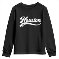 Retro Houston Youth Sweatshirt Varsity Script Vintage Sports Jersey Style 80s 90s