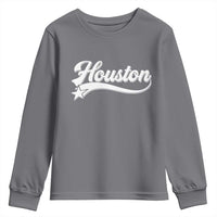 Retro Houston Youth Sweatshirt Varsity Script Vintage Sports Jersey Style 80s 90s