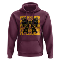 Pittsburgh Coquette Bow Hoodie Retro Sports Style Pirate Skull