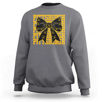 Pittsburgh Coquette Bow Sweatshirt Retro Sports Style Pirate Skull