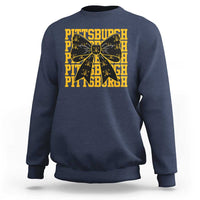 Pittsburgh Coquette Bow Sweatshirt Retro Sports Style Pirate Skull