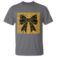 Pittsburgh Coquette Bow T Shirt Retro Sports Style Pirate Skull