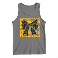 Pittsburgh Coquette Bow Tank Top Retro Sports Style Pirate Skull
