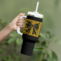 Pittsburgh Coquette Bow Tumbler With Handle Retro Sports Style Pirate Skull