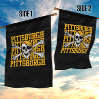 Pittsburgh Lovers Garden Flag Retro Pennsylvania Steel City Pirate Skull
