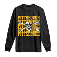 Pittsburgh Lovers Long Sleeve Shirt Retro Pennsylvania Steel City Pirate Skull