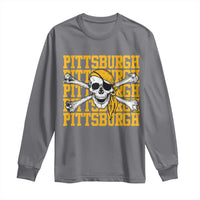 Pittsburgh Lovers Long Sleeve Shirt Retro Pennsylvania Steel City Pirate Skull