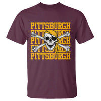 Pittsburgh Lovers T Shirt Retro Pennsylvania Steel City Pirate Skull