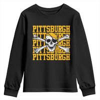 Pittsburgh Lovers Youth Sweatshirt Retro Pennsylvania Steel City Pirate Skull